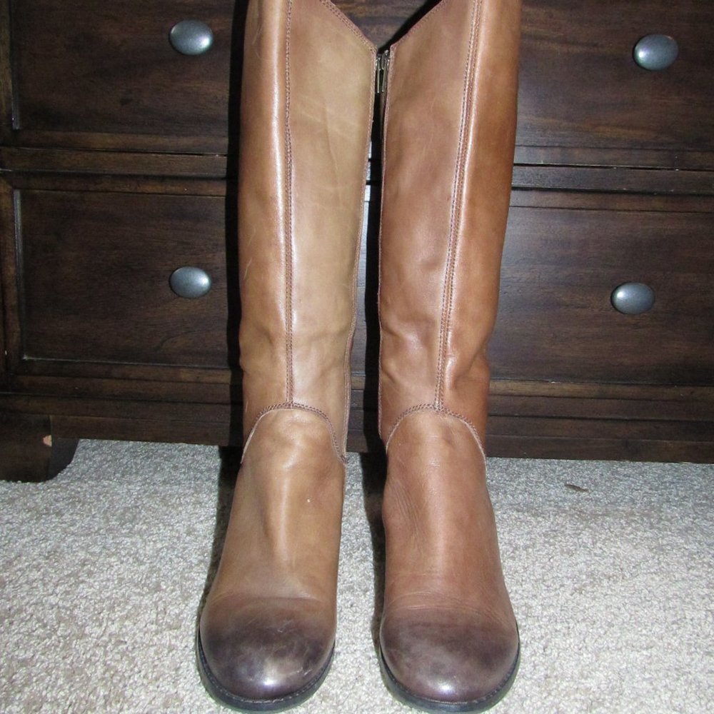 Lucky Brand Leather Studded Riding Boots